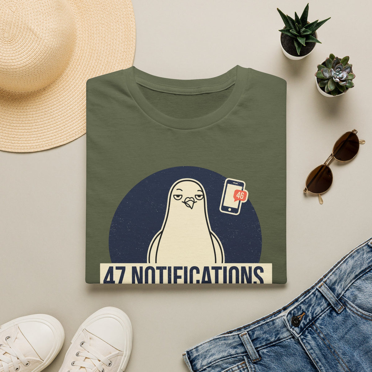 47 Notifications Pidgeon T-Shirt