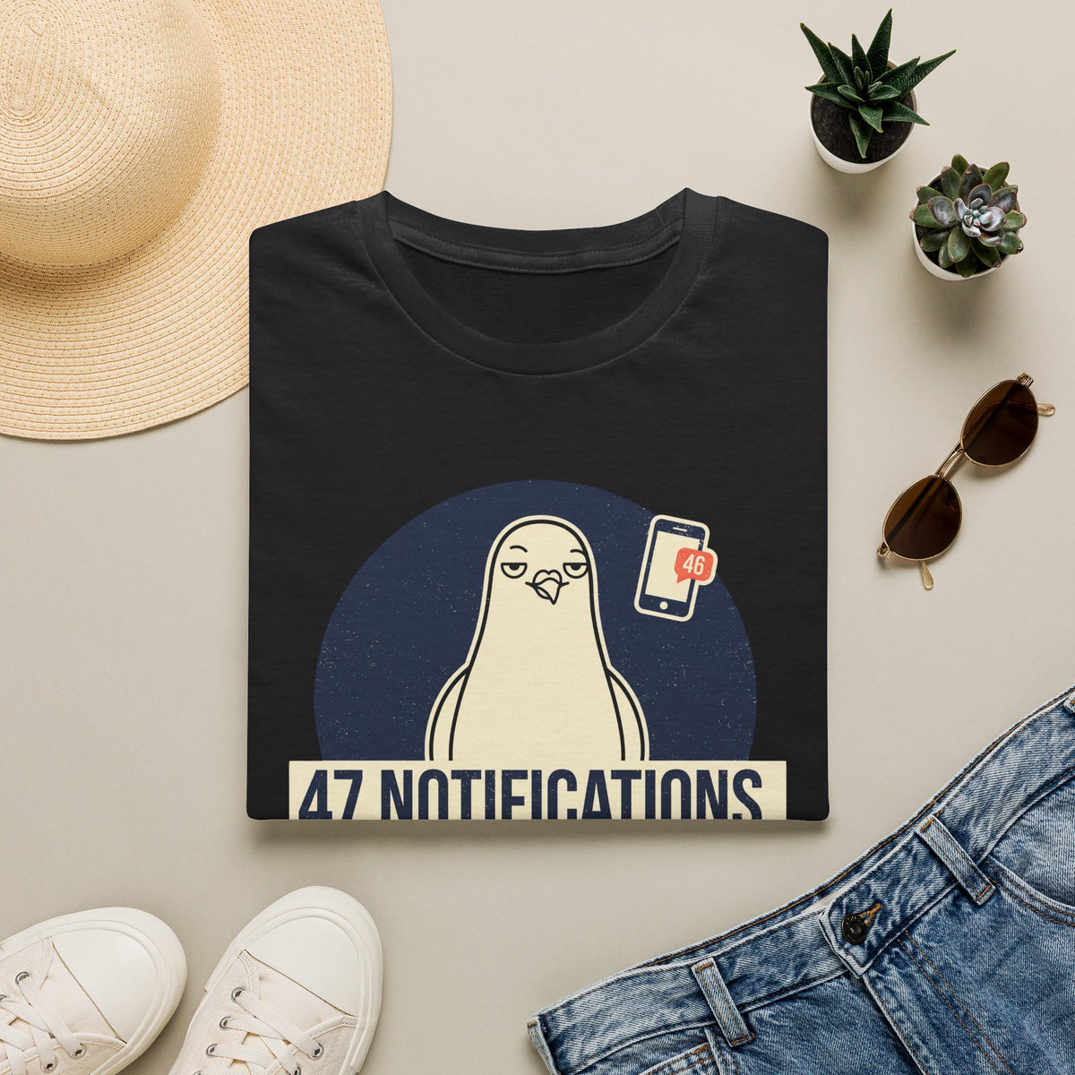 47 Notifications Pidgeon T-Shirt